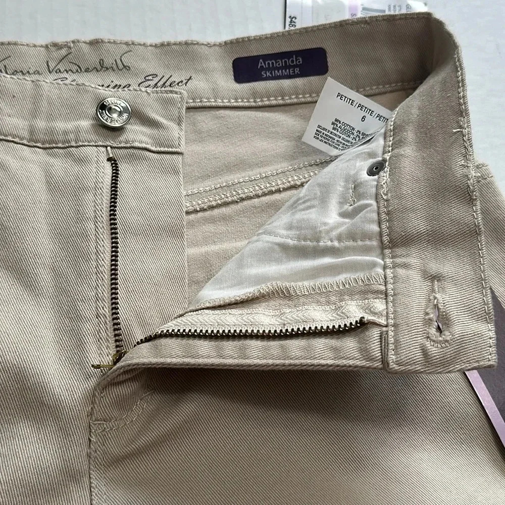 Gloria Vanderbilt Amanda Skimmer Crop Stretch Embellished Pockets‎ Size 6P NWT - Picture 11 of 13